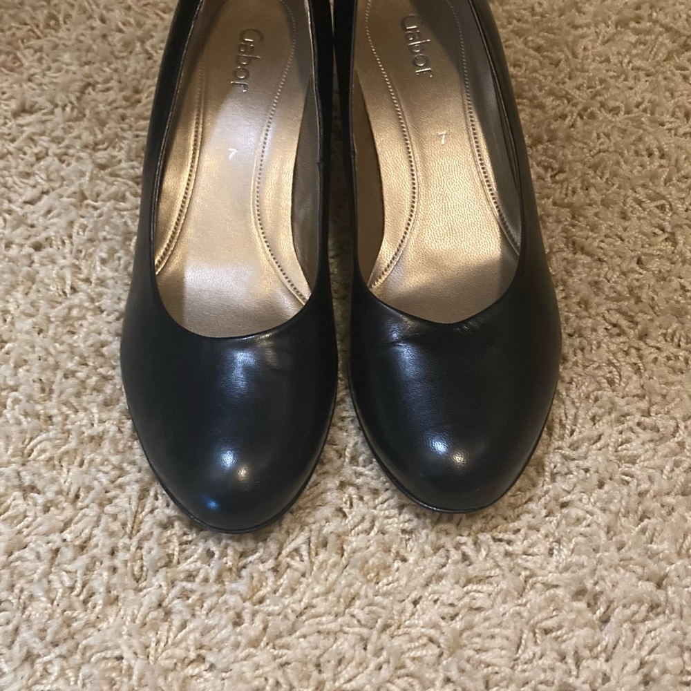 Gabor Black Leather Heels for Women